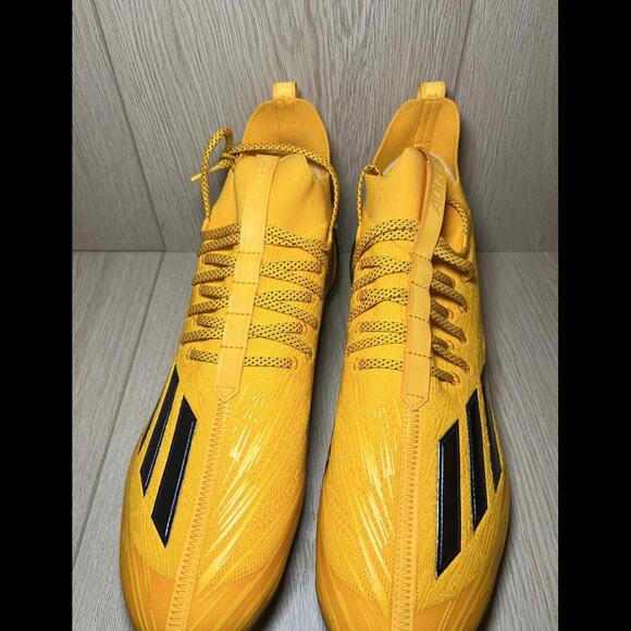 Adidas ADIZERO Mens Sz 15 PRIMEKNIT Football Cleats Collegiate Gold/Black HP8747 - Picture 5 of 7